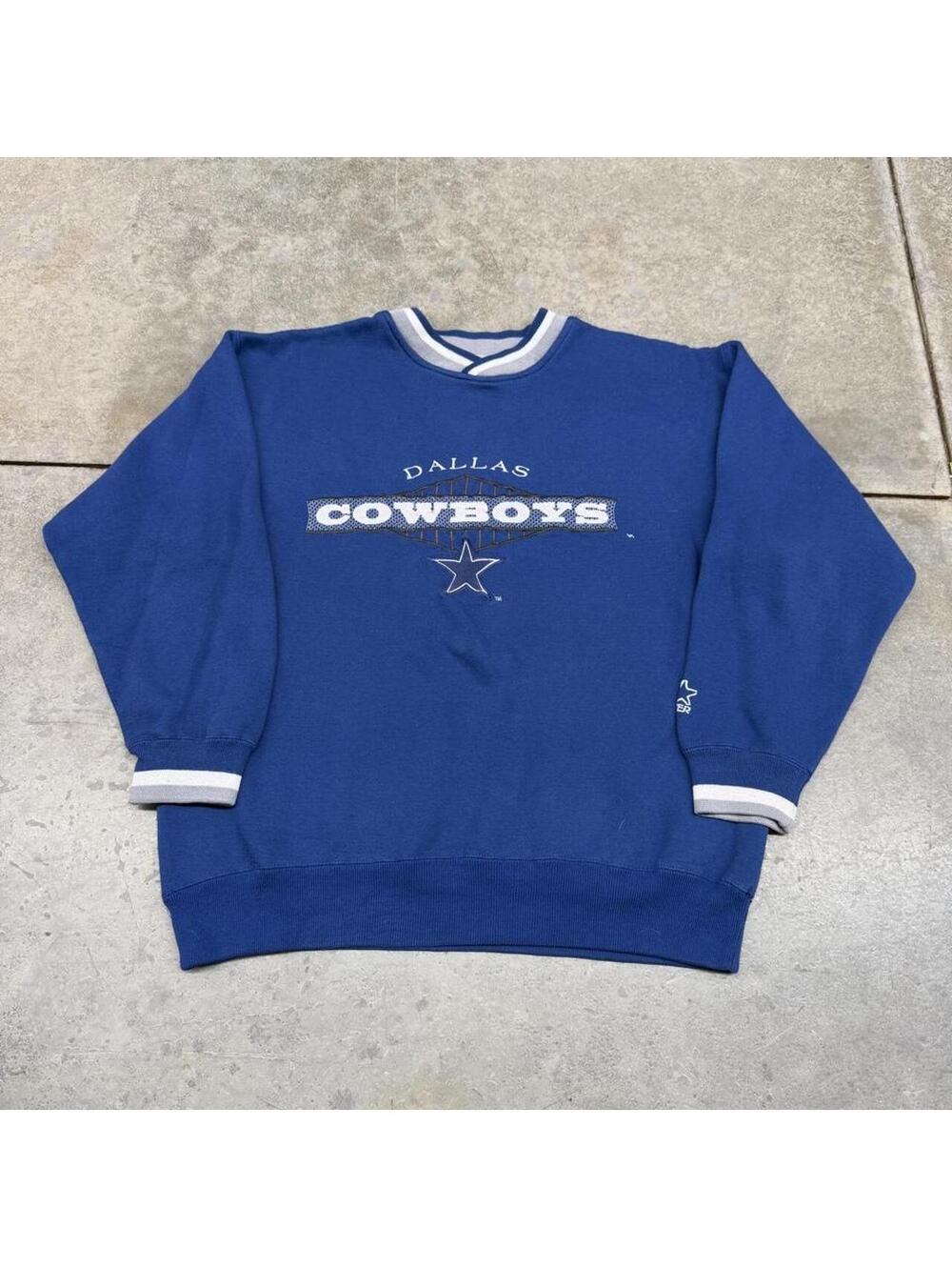 vintage dallas cowboys starter navy blue spell out crewneck size medium